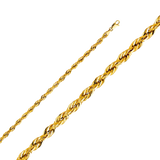 Open Hollow Rope Chain - 14k Yellow Gold 3.8mm