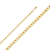 Hollow Bevelled Curb Chain - 14k Yellow Gold 4.3mm