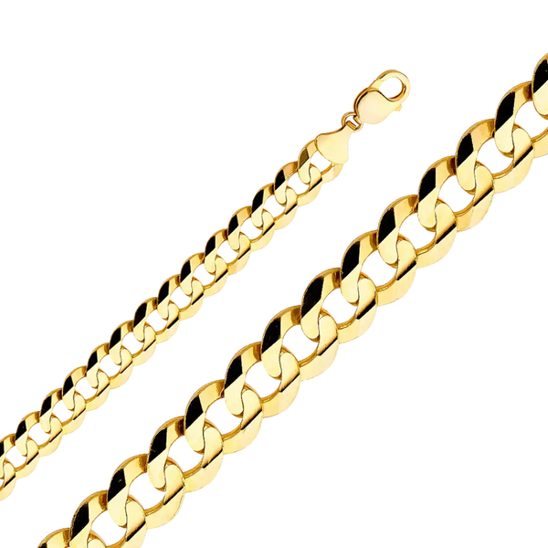 Cuban Concave Chain - 14k Yellow Gold 14mm