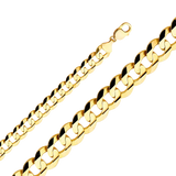 Cuban Concave Chain - 14k Yellow Gold 14mm