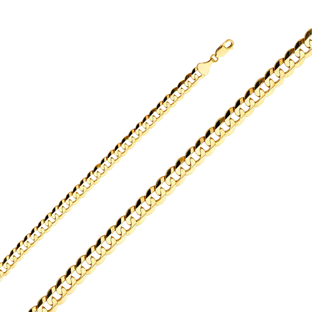 Cuban Concave Chain - 14k Yellow Gold 8.5mm