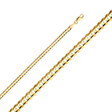 Cuban Concave Chain - 14k Yellow Gold 4mm