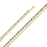 Cuban White Pave Chain - 14k Yellow Gold 12.2mm