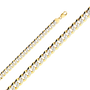 Cuban White Pave Chain - 14k Yellow Gold 12.2mm