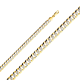 Cuban White Pave Chain - 14k Yellow Gold 8.5mm