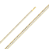 Cuban White Pave Chain - 14k Yellow Gold 5.9mm