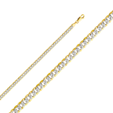 Cuban White Pave Chain - 14k Yellow Gold 4.8mm