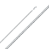 Cuban Concave Chain - 14k White Gold 3.1mm