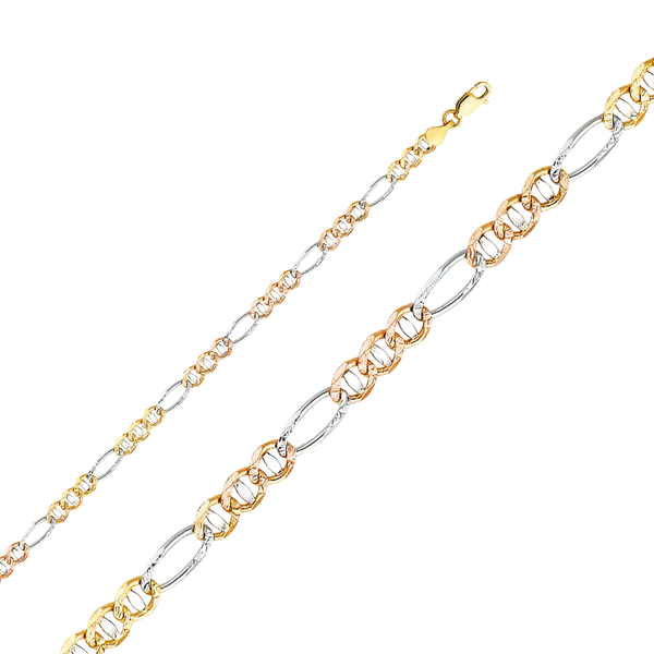 Ficonucci Diamond Cut Chain - 14k Tri Color Gold 3.9mm