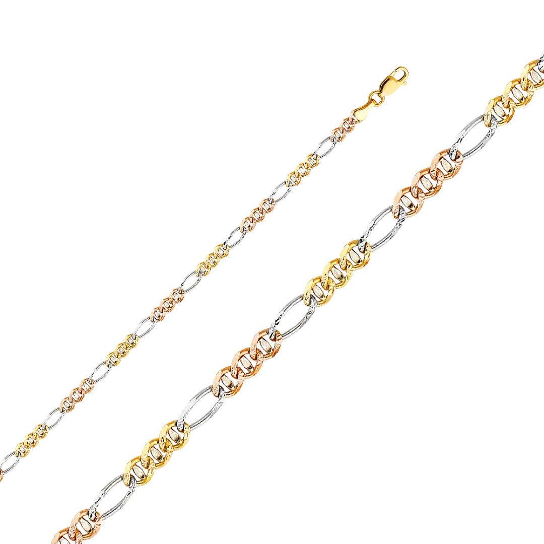 Ficonucci Diamond Cut Chain - 14k Tri Color Gold 3.1mm