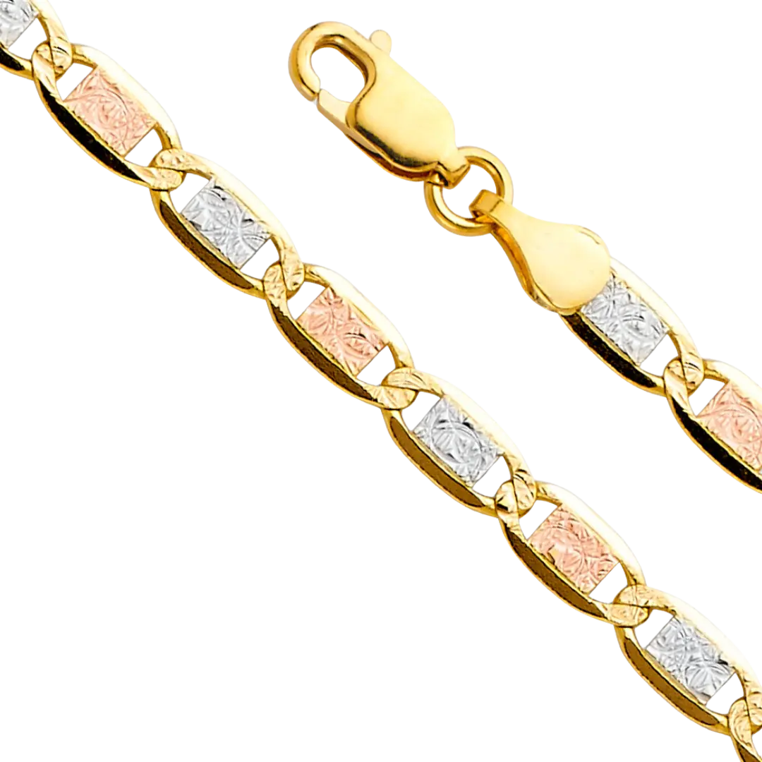 Valentino Chain - 14K Tri Color Gold 4.2mm