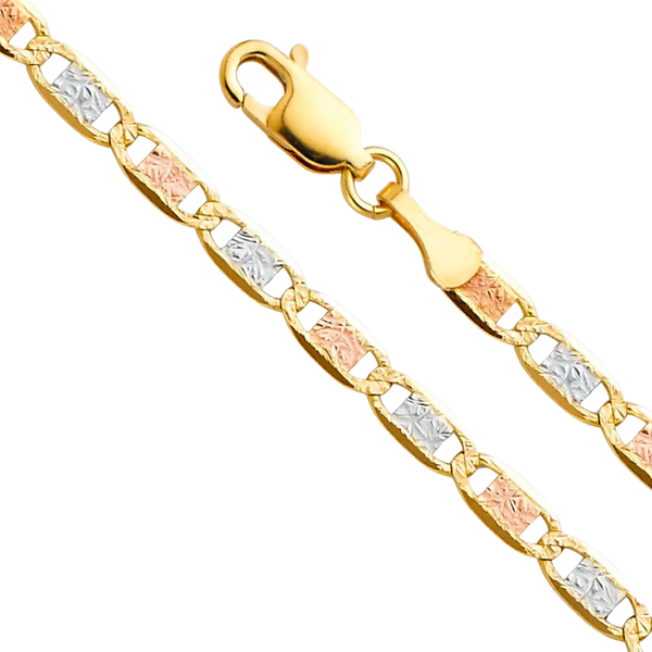 Valentino Chain - 14K Tri Color Gold 3.3mm