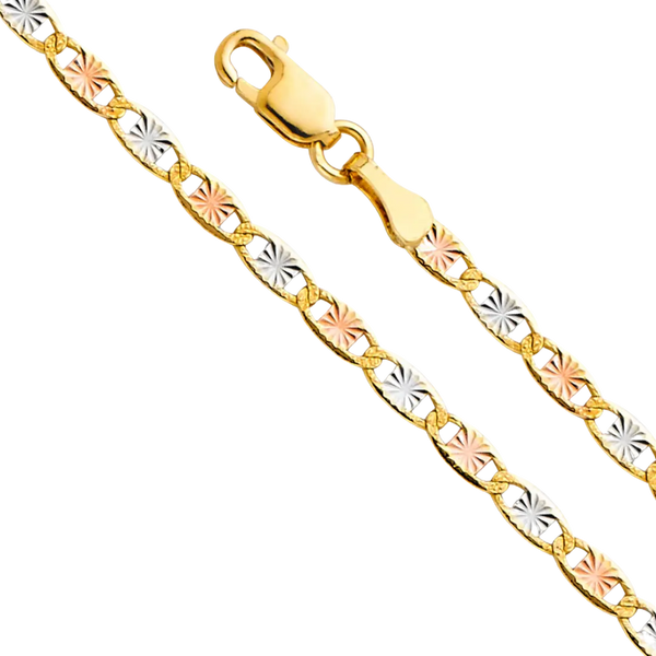 Valentino Star DC Chain - 14K Tri Color Gold 2.6mm