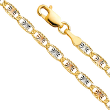 Valentino Star Edge DC Chain - 14K Tri Color Gold 3.3mm