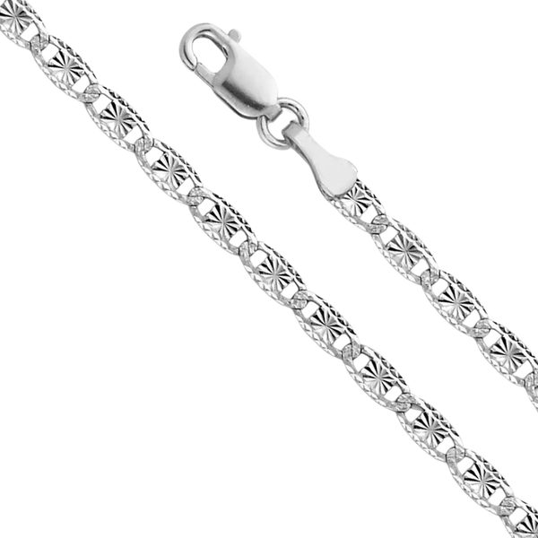 Valentino Star Edge DC Chain - 14K White Gold 2.6mm