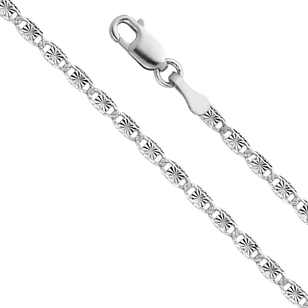 Valentino Star Edge DC Chain - 14K White Gold 2.1mm