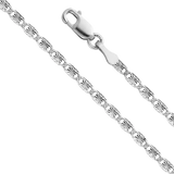 Valentino Star Edge DC Chain - 14K White Gold 2.1mm