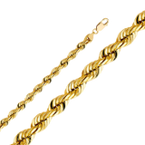 Solid Rope Chain - 14k Yellow Gold 7mm