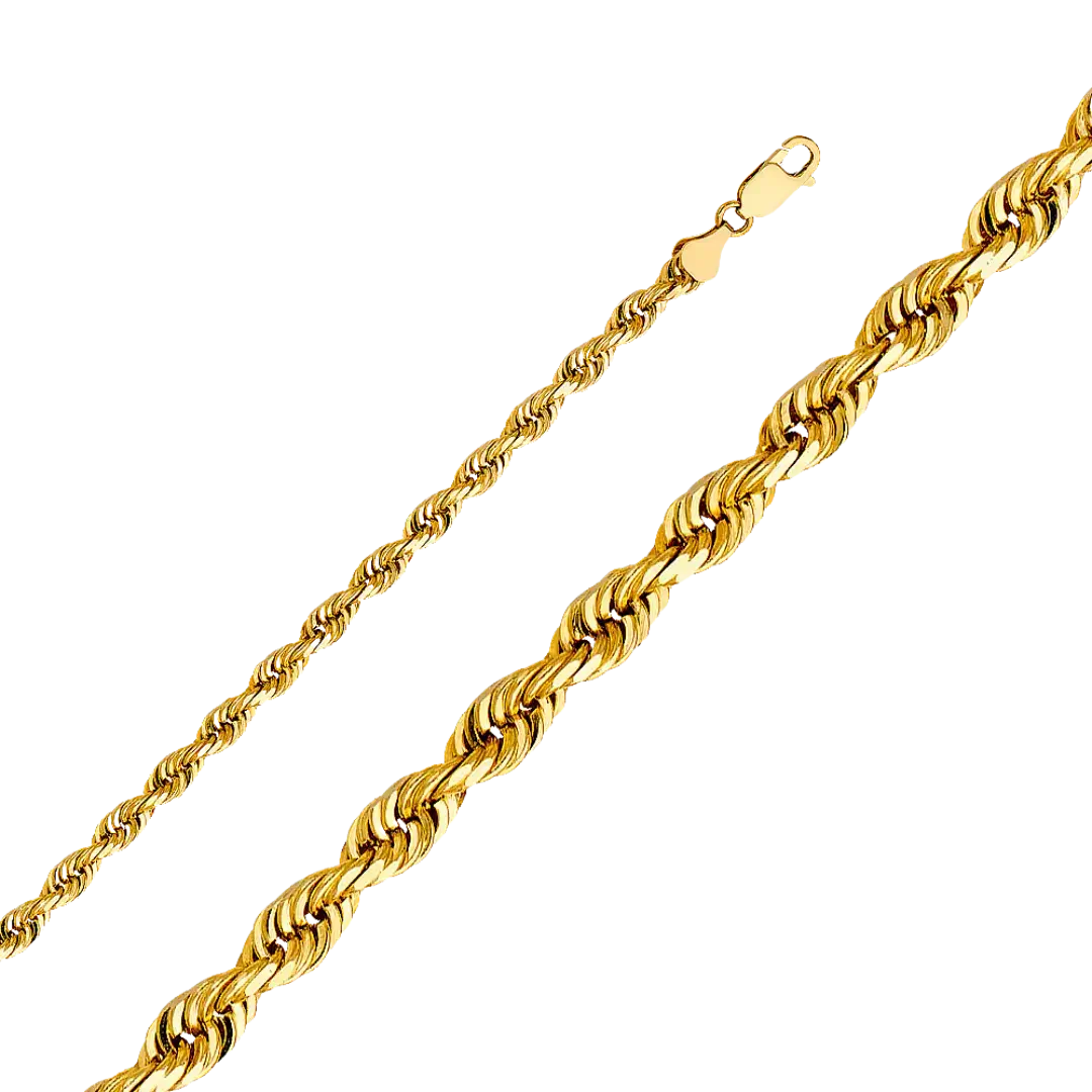 Solid Light Rope Chain - 14k Yellow Gold 5.1mm