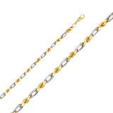 Solid Figarope Chain - 14k Two Tone Gold-5mm