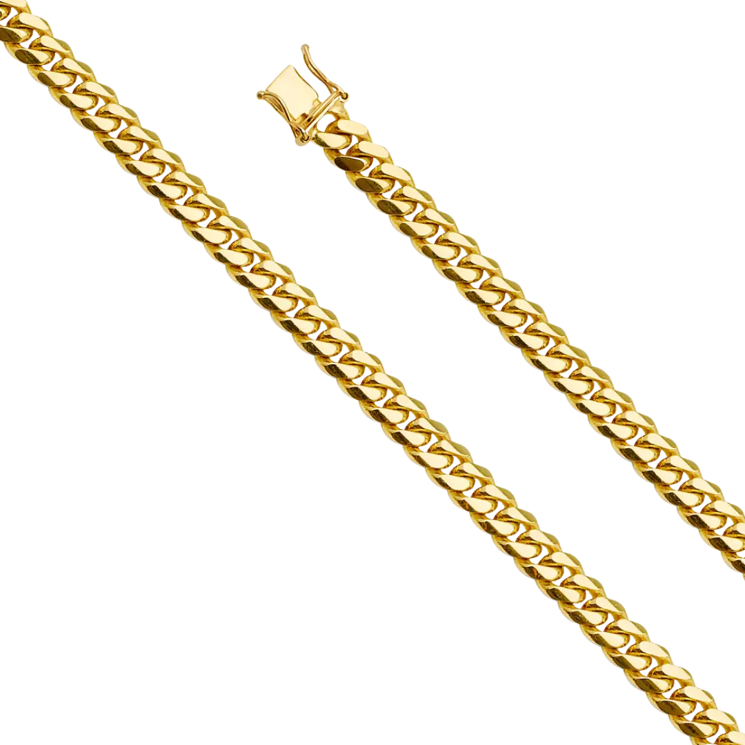 Solid Miami Cuban Chain - 14K Yellow Gold 6.9mm