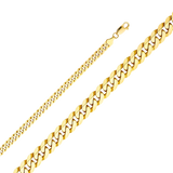 Solid Bevelled Curb Chain - 14k Yellow Gold 6.3mm