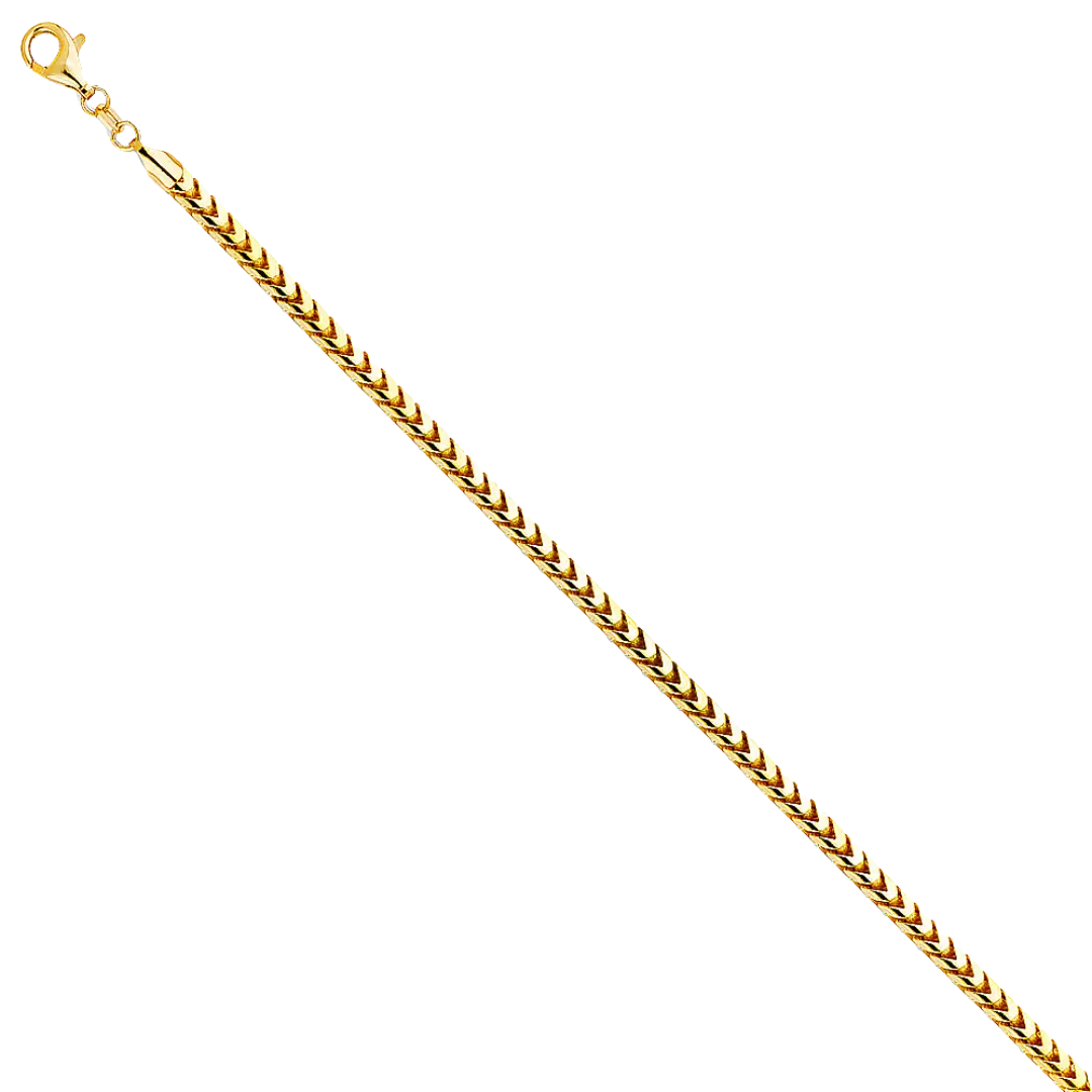 Solid Round Franco Chain - 14k Yellow Gold 3.3mm