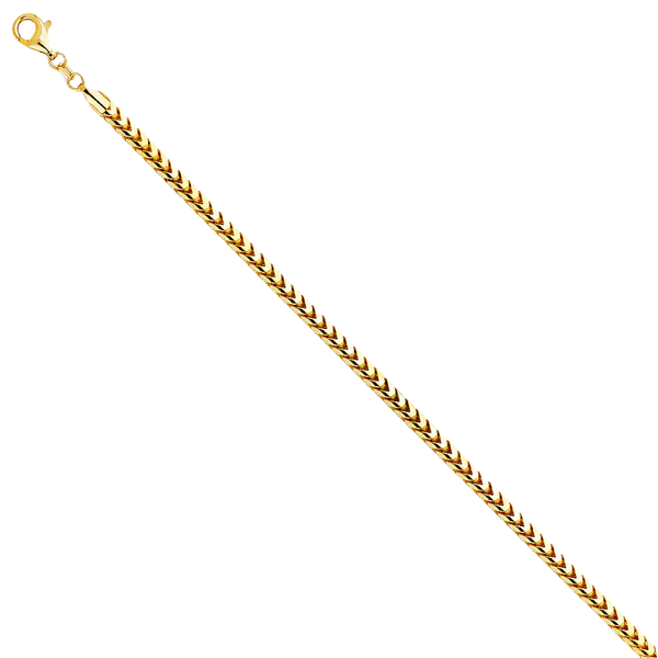 Solid Round Franco Chain - 14k Yellow Gold 3.3mm