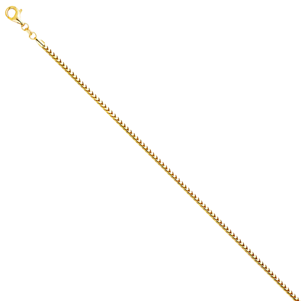 Solid Round Franco Chain - 14k Yellow Gold 2.2mm