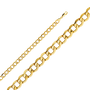 Hollow Bevelled Curb Chain - 14k Yellow Gold 6.8mm