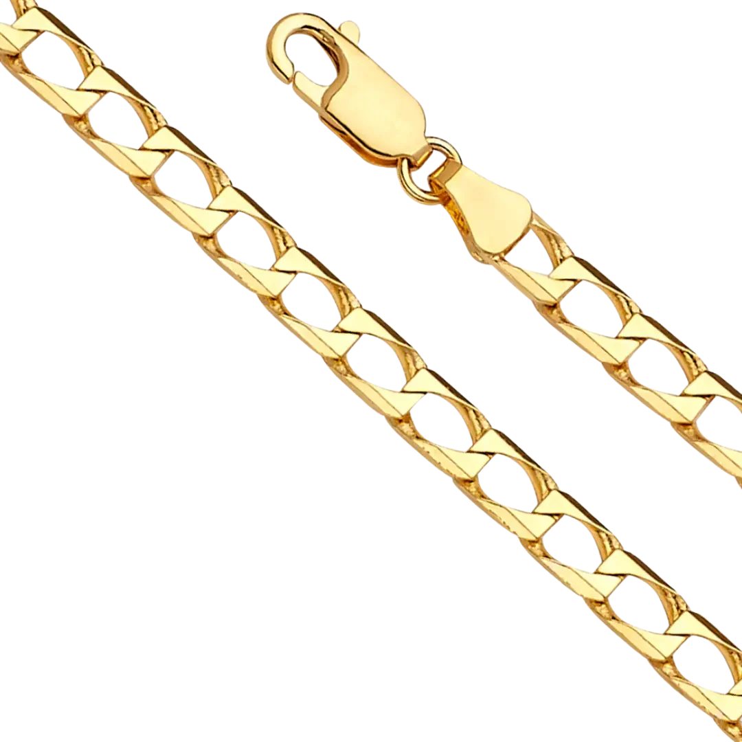 Square Curb Chain - 14k Yellow Gold 4.1mm