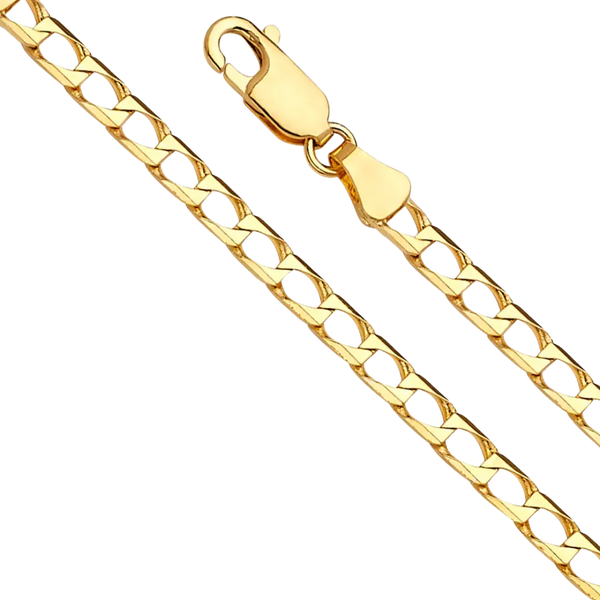 Square Curb Chain - 14k Yellow Gold 3.4mm