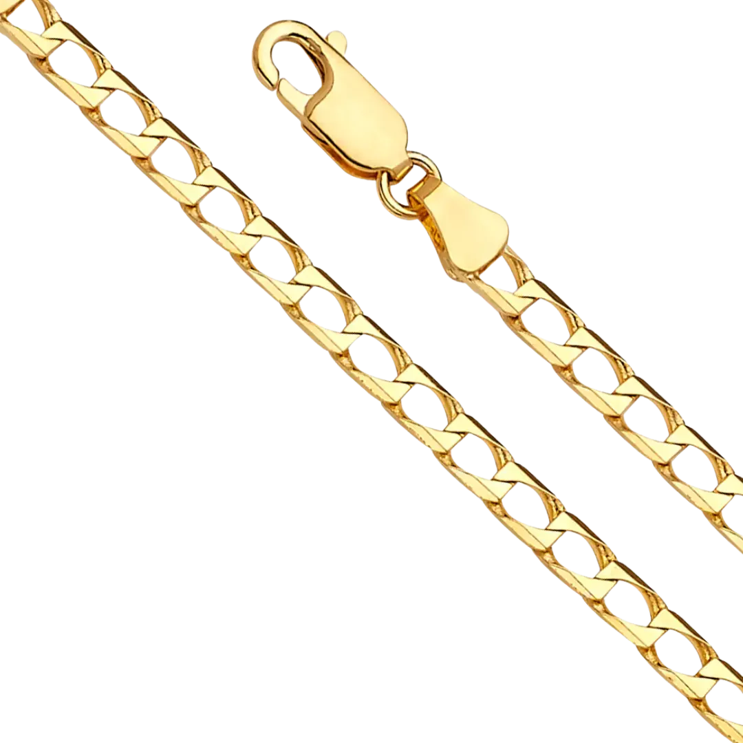 Square Curb Chain - 14k Yellow Gold 3.4mm