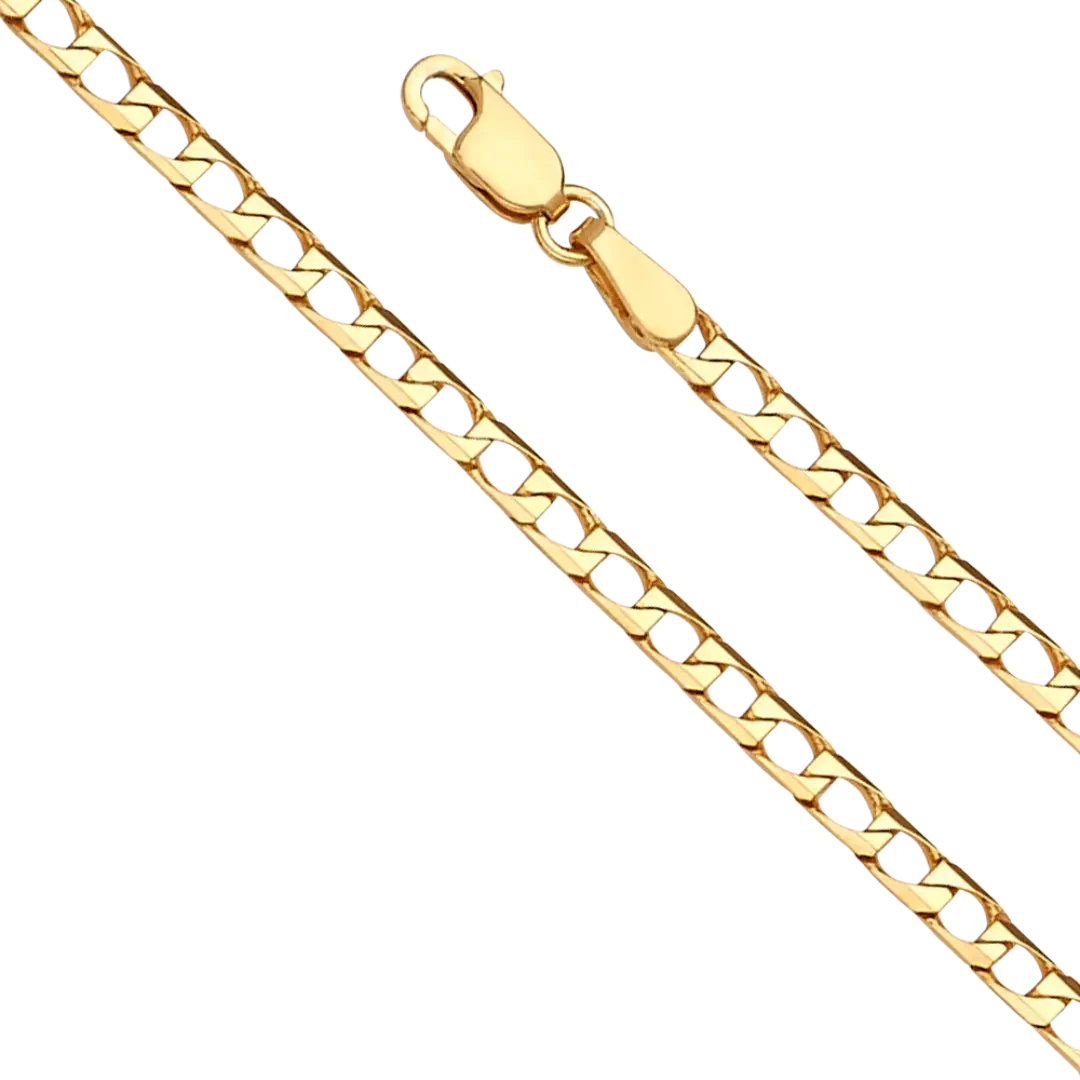 Square Curb Chain - 14k Yellow Gold 2.6mm