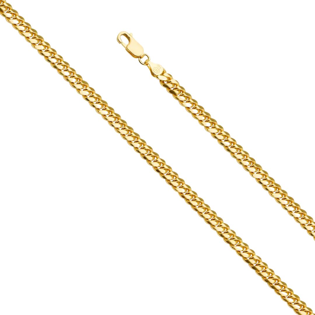 Solid Miami Cuban Chain - 14K Yellow Gold 5mm