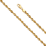 Hollow Super Light French Rope Chain - 14k Yellow Gold 3.8mm