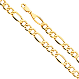 Bevelled Figaro Chain - 14k Yellow Gold 8.4mm