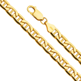 Bevelled Mariner Chain - 14k Yellow Gold 6.2mm