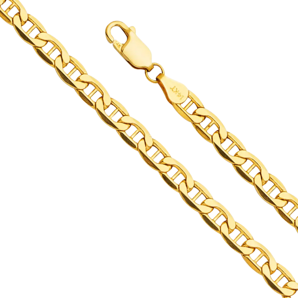 Bevelled Mariner Chain - 14k Yellow Gold 4.7mm