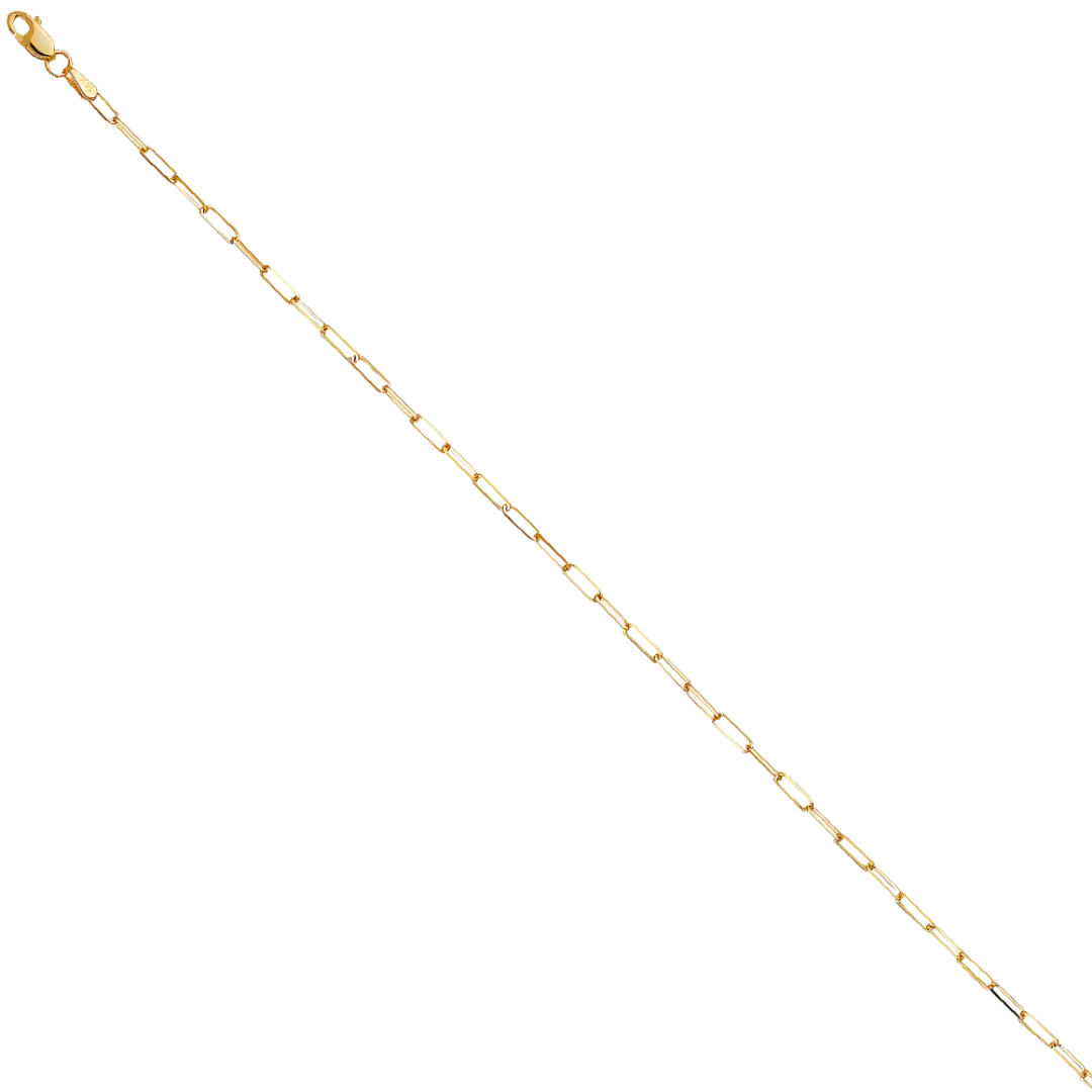 Solid Paperclip Chain - 14k Yellow Gold 2.1mm