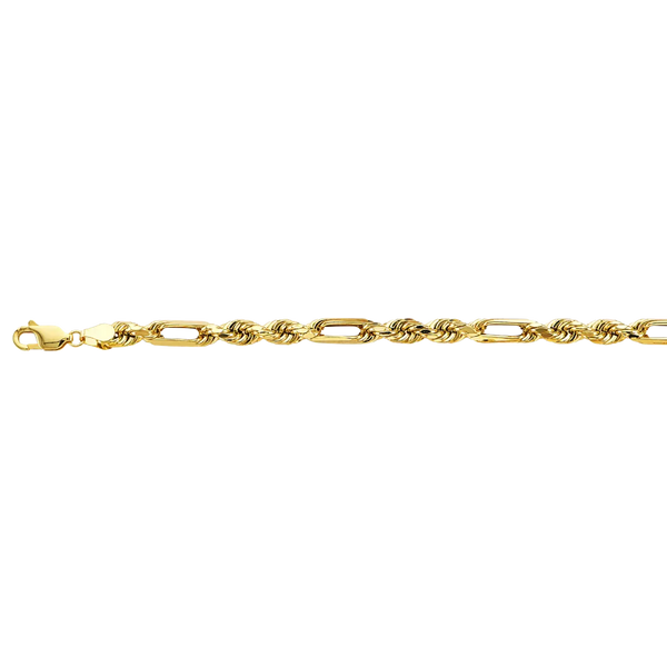 Hollow Figarope Chain - 14k Yellow Gold 4.7mm