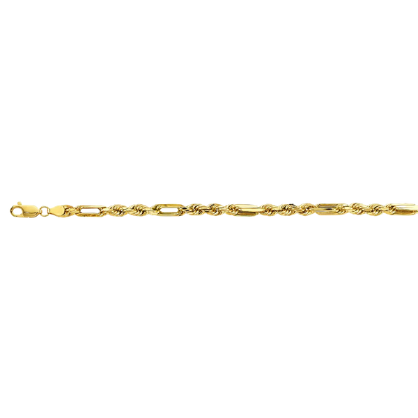 Hollow Figarope Chain - 14k Yellow Gold 4.3mm