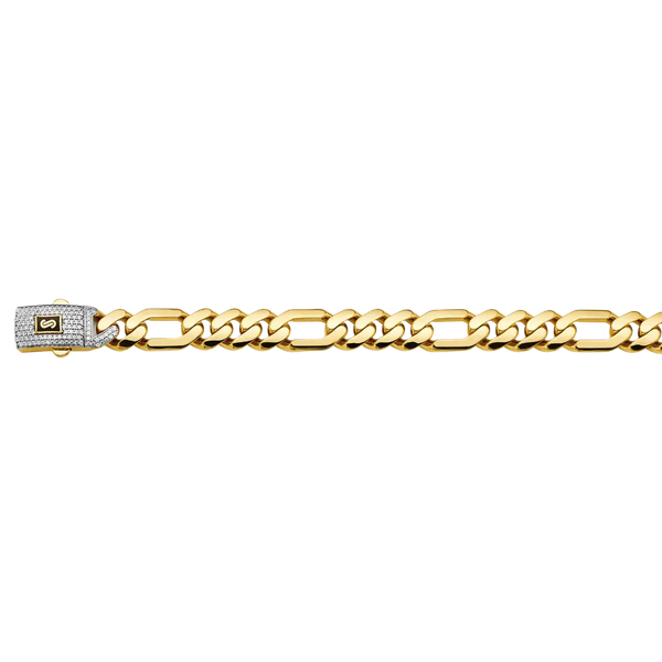 Hollow Figaro Monaco Chain - 14k Yellow Gold 11.5mm