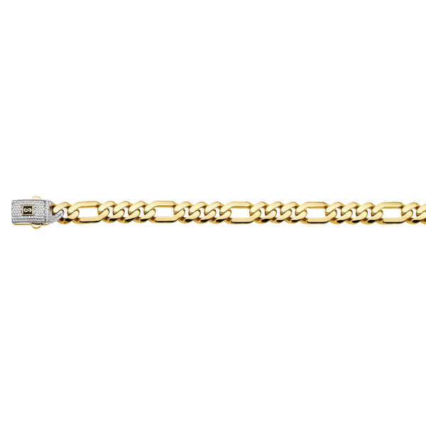 Hollow Figaro Monaco Chain - 14k Yellow Gold 9.5mm