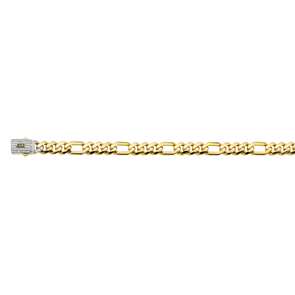 Hollow Figaro Monaco Chain - 14k Yellow Gold 8mm