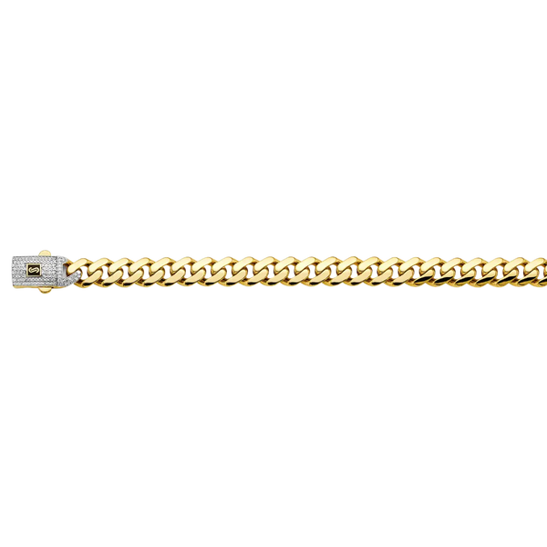 Hollow Curb Monaco Chain - 14k Yellow Gold 9.5mm