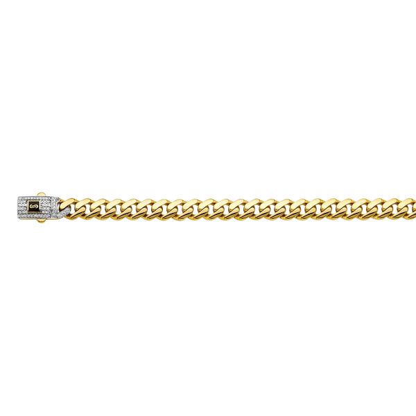 Hollow Curb Monaco Chain - 14k Yellow Gold 8mm