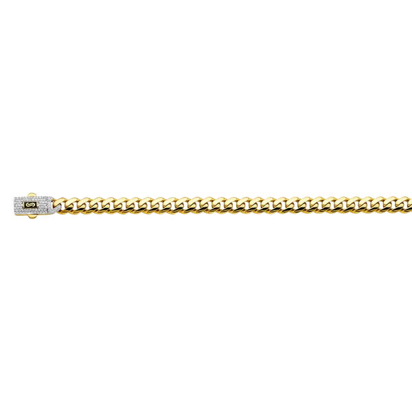 Hollow Curb Monaco Chain - 14k Yellow Gold 6.5mm