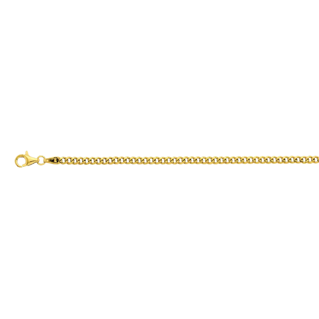 Hollow Miami Cuban Chain - 14k Yellow Gold 3mm