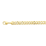 Solid Bevelled Curb Chain - 14k Yellow Gold 10mm